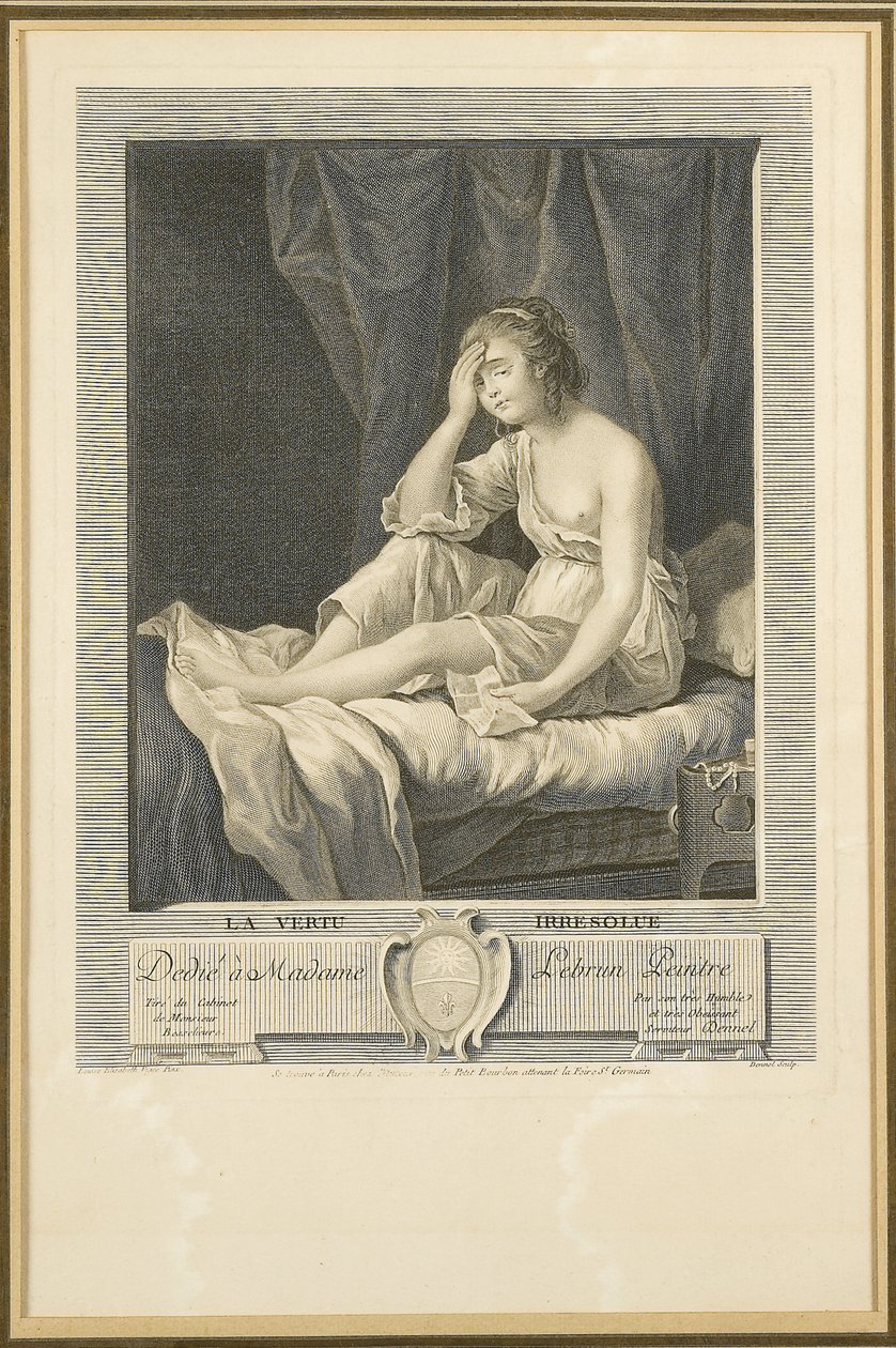 La Vertu Irresolue, graviert von Louis Dennel (1741-86) von Elisabeth Louise (after) Vigee Lebrun