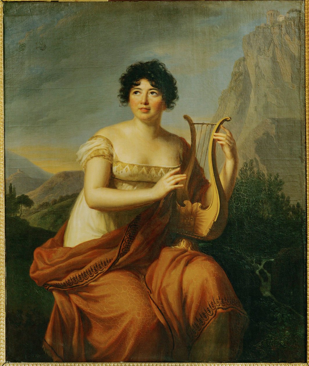 Porträt von Germaine Necker, Mme. de Stael von Elisabeth Louise Vigee-Lebrun