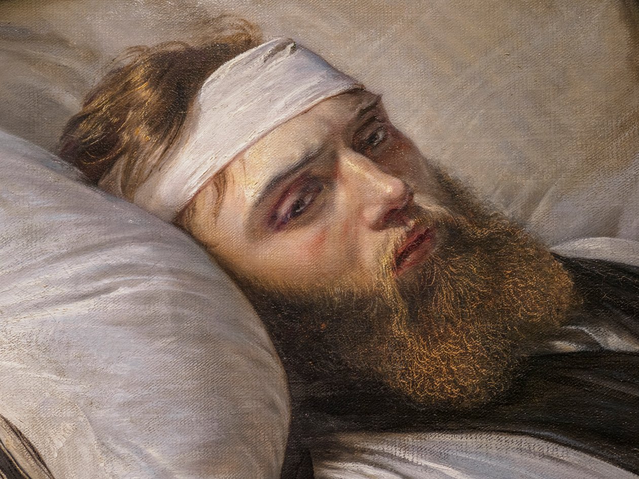 Ein verwundeter dänischer Soldat (Detail) von Elisabeth Maria Anna Jerichau-Baumann