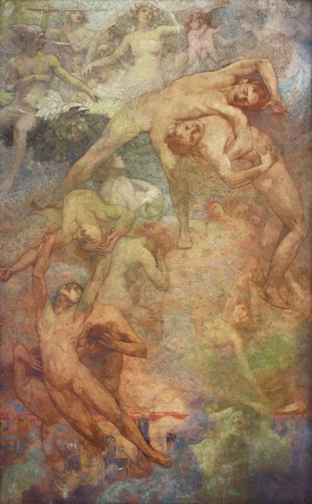 Fortschritt - Panel der Nationalbibliothek von Brasilien von Eliseu Visconti