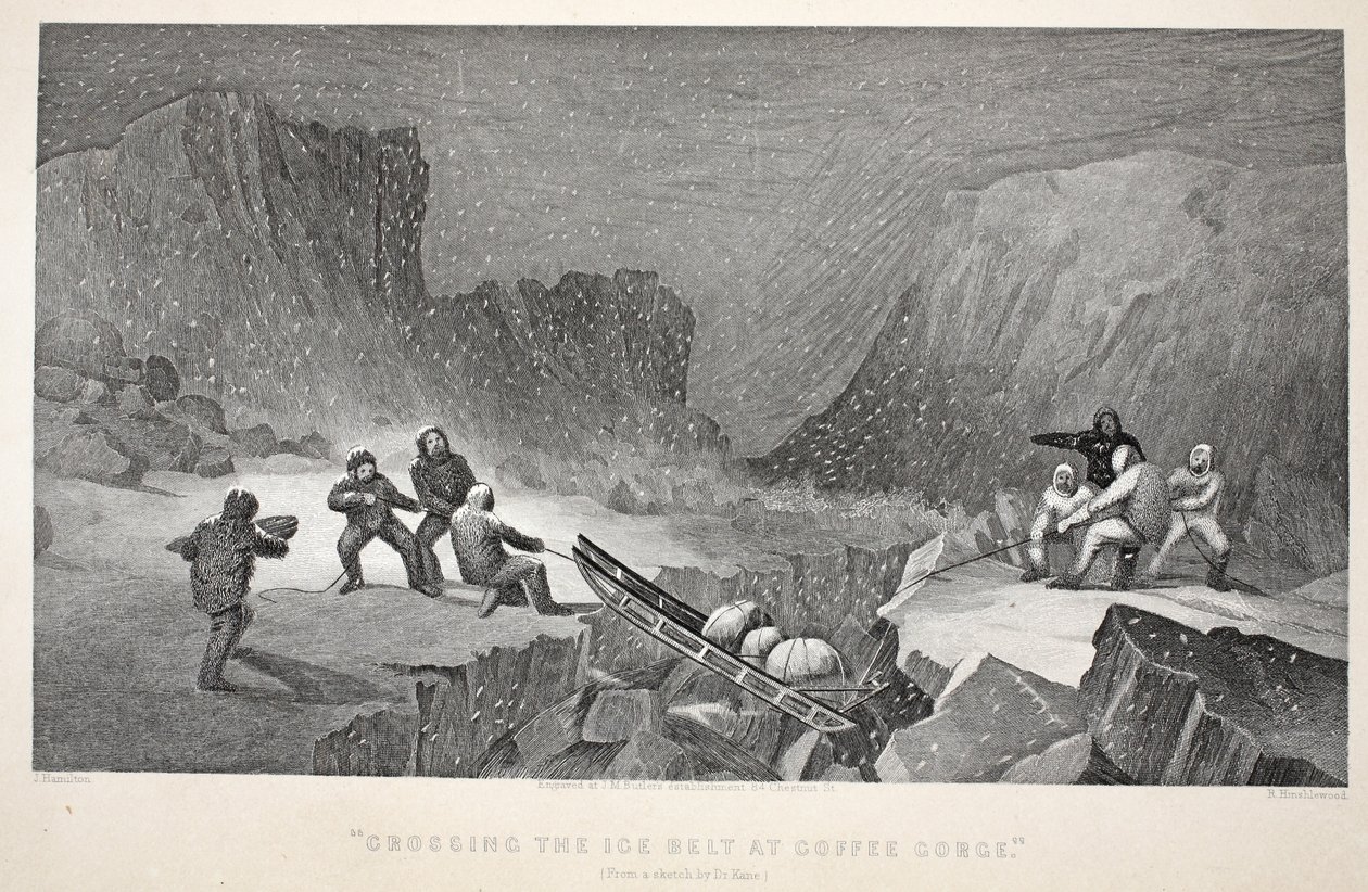 Überquerung des Eisgürtels bei Coffee Gorge, Illustration aus 