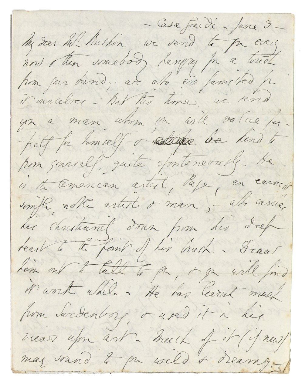 Autographenbrief an John Ruskin, Casa Giudi, Florenz, 3. Juni 1859 von Elizabeth Browning