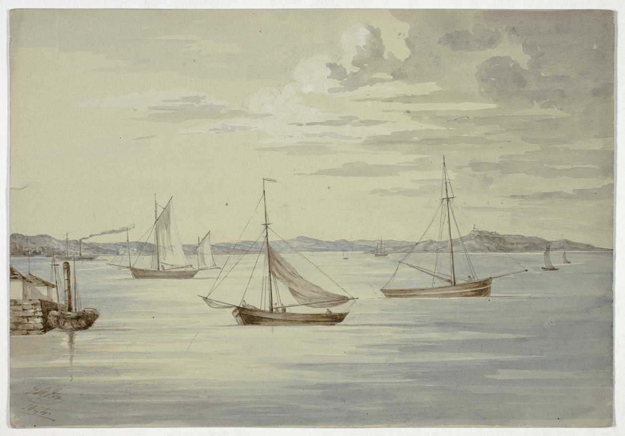 Blick auf Inchkeith und die Inseln des Firth of Forth von Granton von Elizabeth Murray