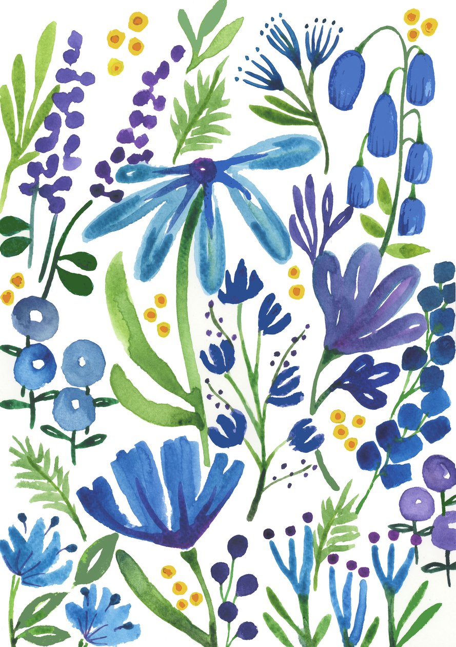 Blaue Blumen, 2018 von Elizabeth Rider