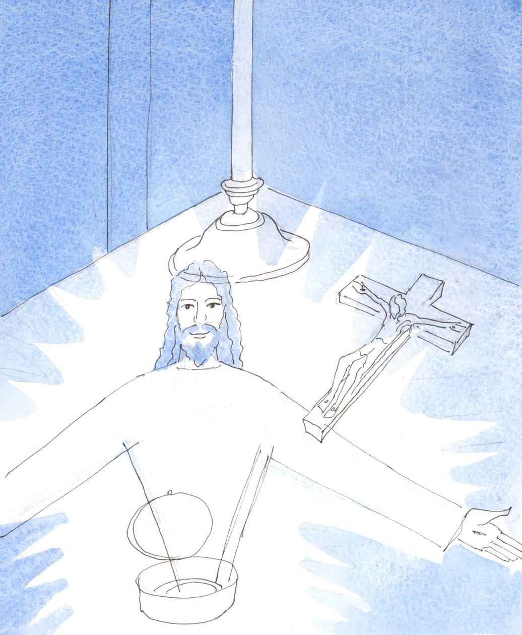 Sobald die Pyxis geöffnet wurde und ich Jesus, wirklich gegenwärtig in der Heiligen Hostie, anbetete, wurde mir der freudige Anblick von Jesus selbst gezeigt, der seine Arme ausstreckt, um mich zu begrüßen von Elizabeth Wang