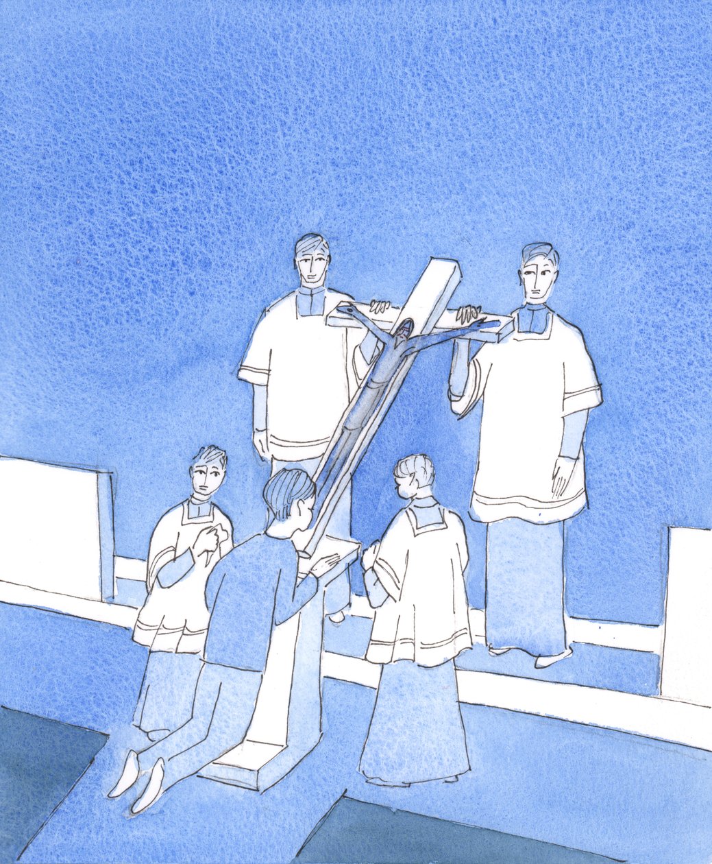Christus ist tief berührt von jedem Zeichen der Hingabe an ihn in seiner Passion, die er aus Liebe zu uns allen ertragen hat von Elizabeth Wang