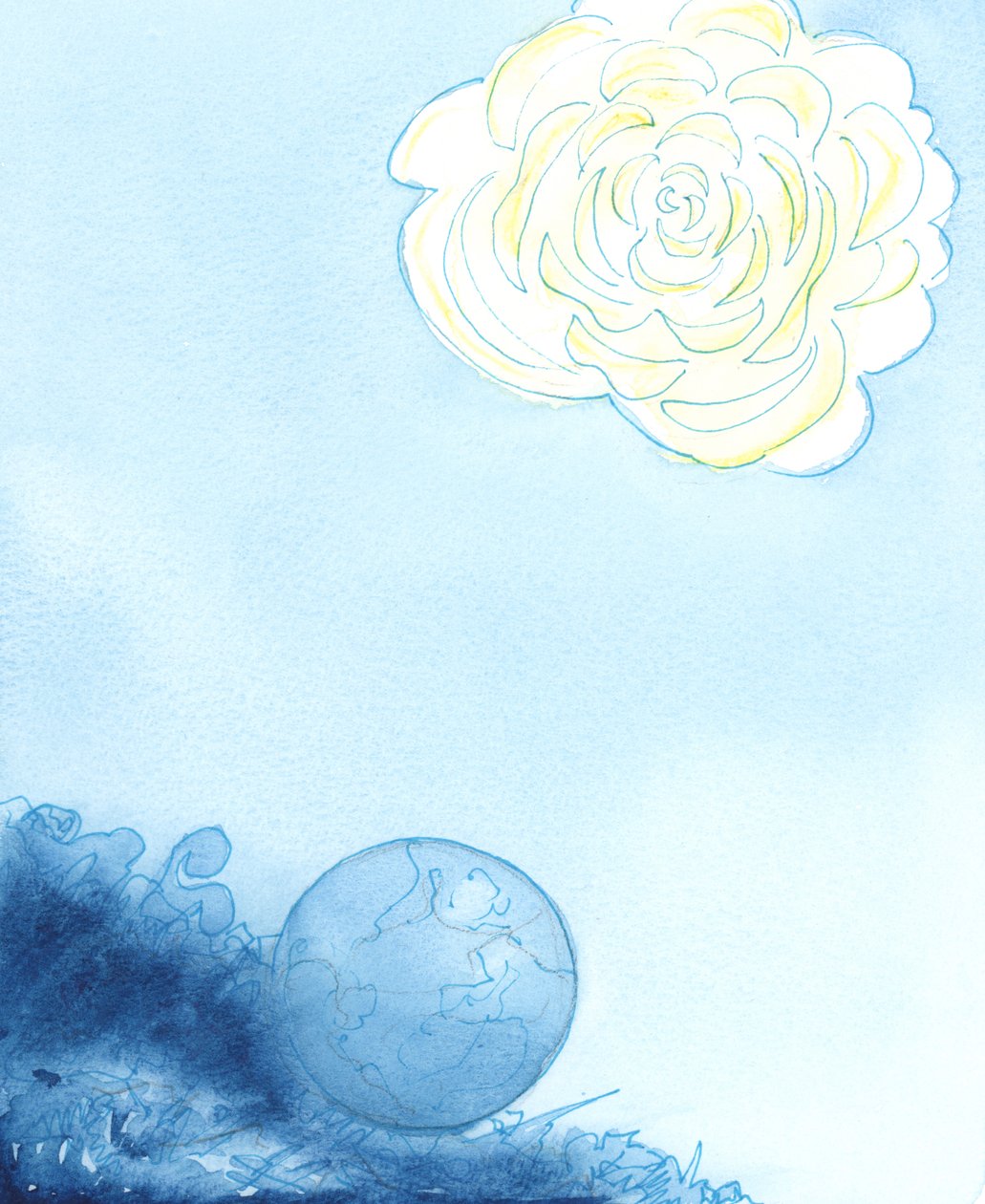 Der Himmel wurde als eine riesige Blume dargestellt, in deren Herzen ein wunderschönes, duftendes, blendendes Heiligtum war von Elizabeth Wang