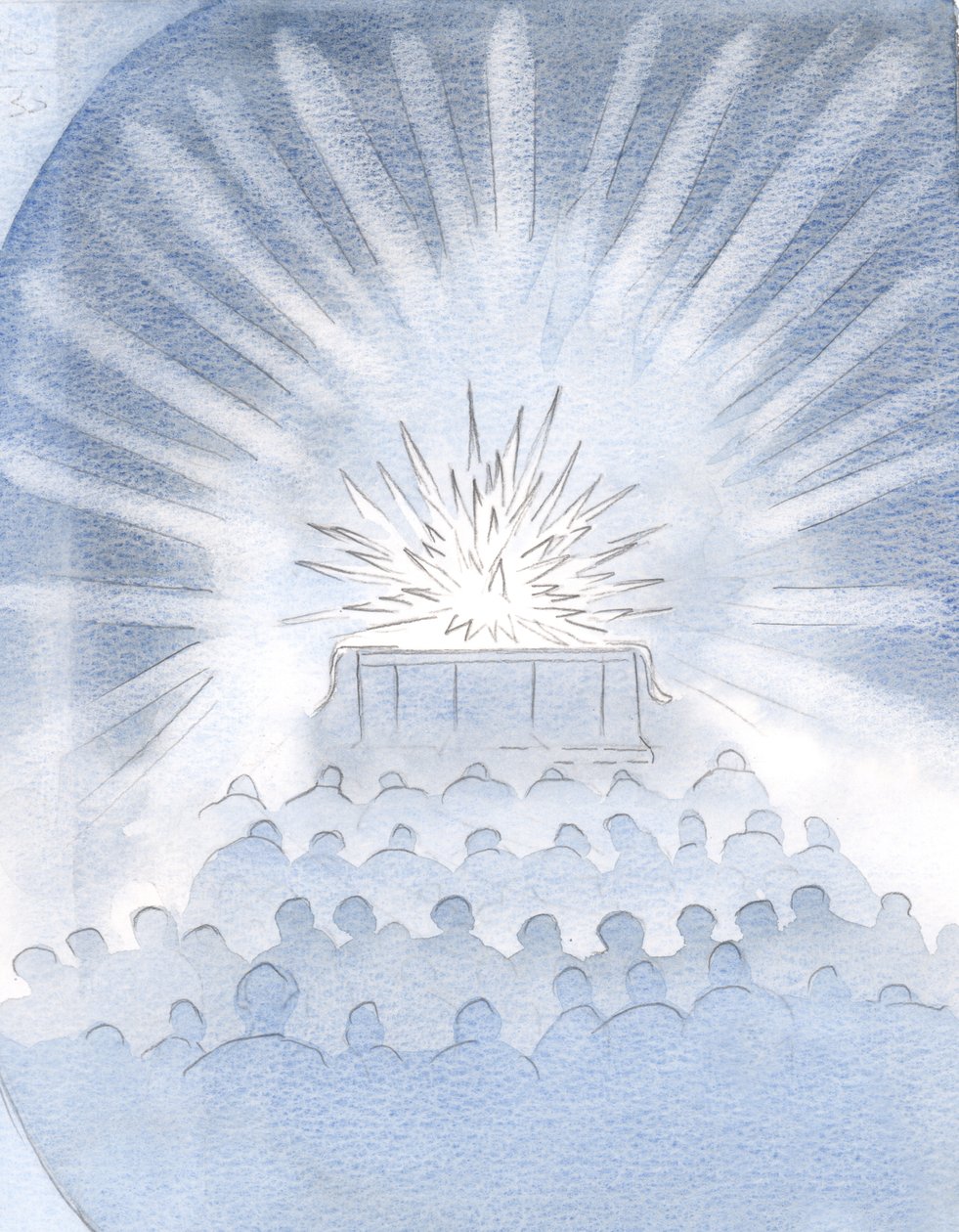 Ich sah das weiße Feuer des Opfers auf dem Altar und den Glanz und die Herrlichkeit des wahren Opfers Christi, 2000 von Elizabeth Wang