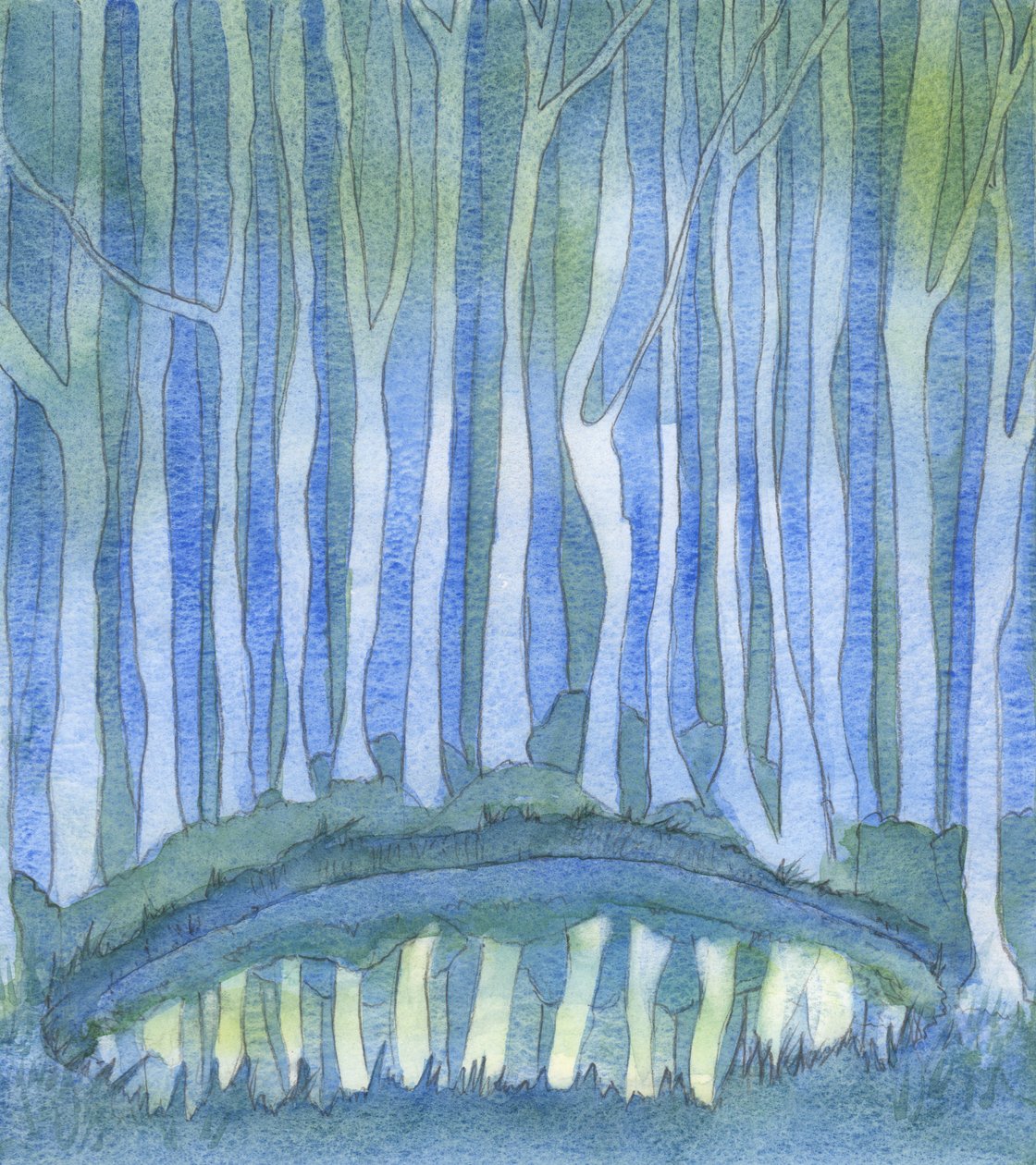 So wie eine Person im Wald die Tiefen eines tiefen Waldpools nicht sehen kann, so kann niemand Gott 
