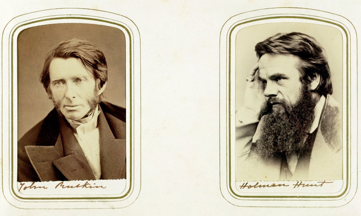 John Ruskin, englischer Künstler, Dichter und Kritiker, und William Holman Hunt, englischer Künstler, 1865 von Elliott and Fry
