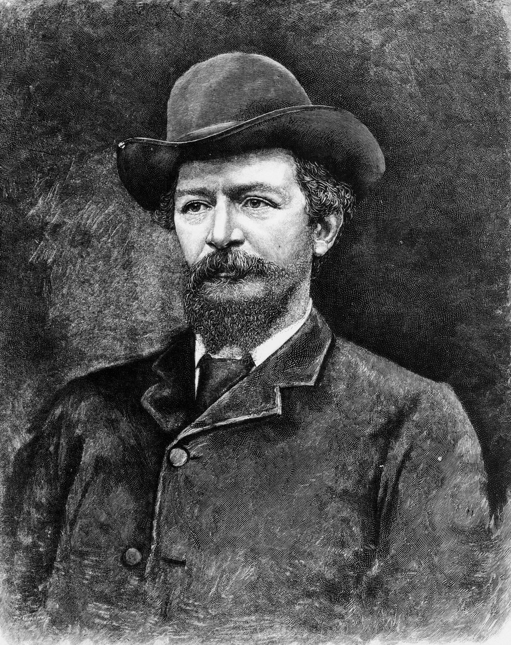 Algernon Charles Swinburne, graviert nach einem Foto von Elliott und Fry Studio