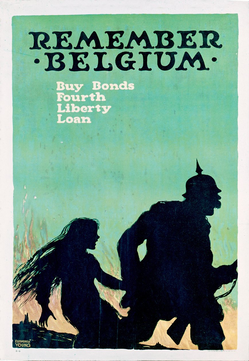Erinnere dich an Belgien - Amerikanisches Plakat aus dem Ersten Weltkrieg von Ellsworth Young