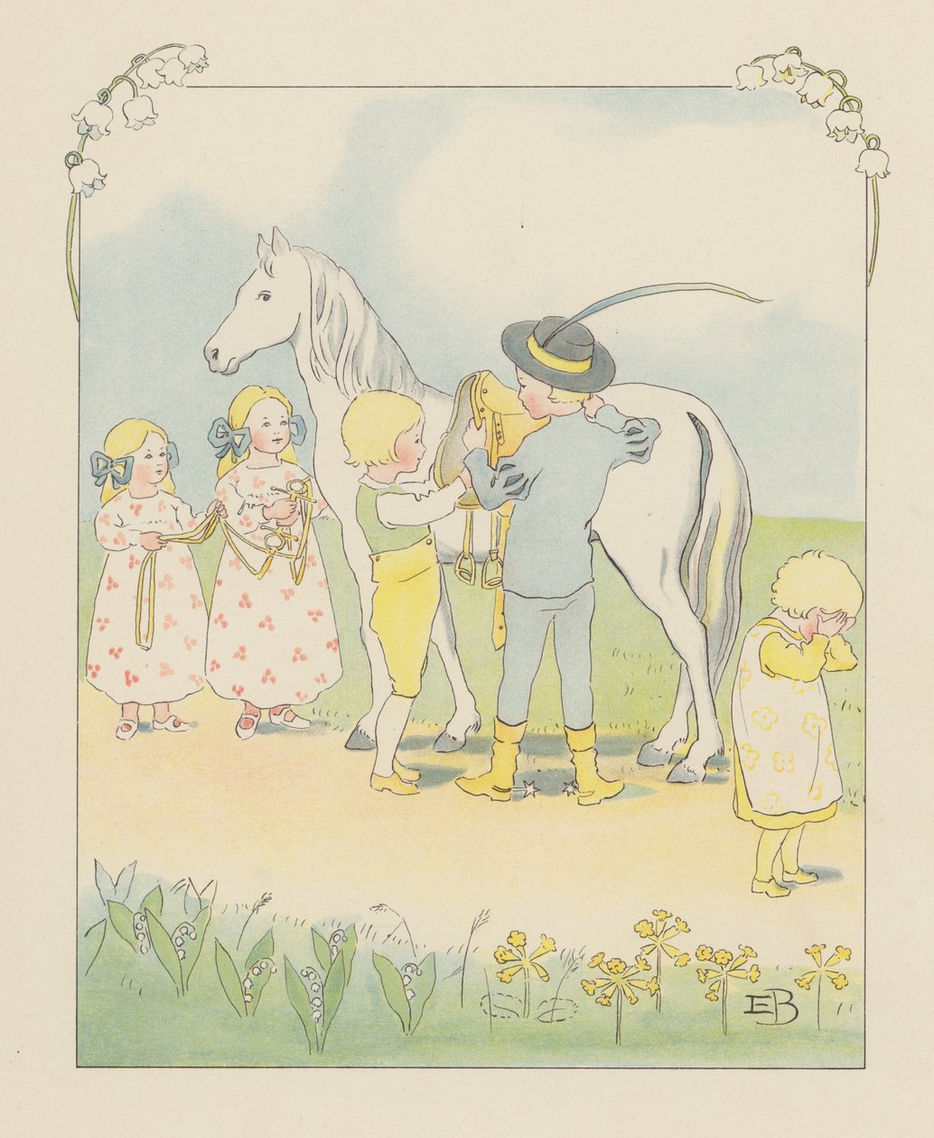 Illustration für Blondchen in Blüten von Elsa Beskow