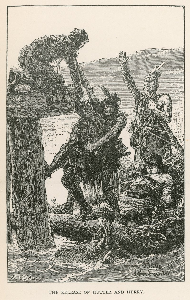 Die Befreiung von Hutter und Hurry (Gravur) von Elviro Michael Andriolli