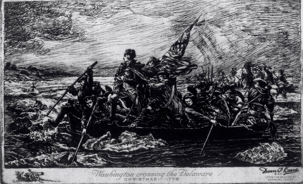 Washington überquert den Delaware, Weihnachten 1776 von Emanuel Gottlieb Leutze