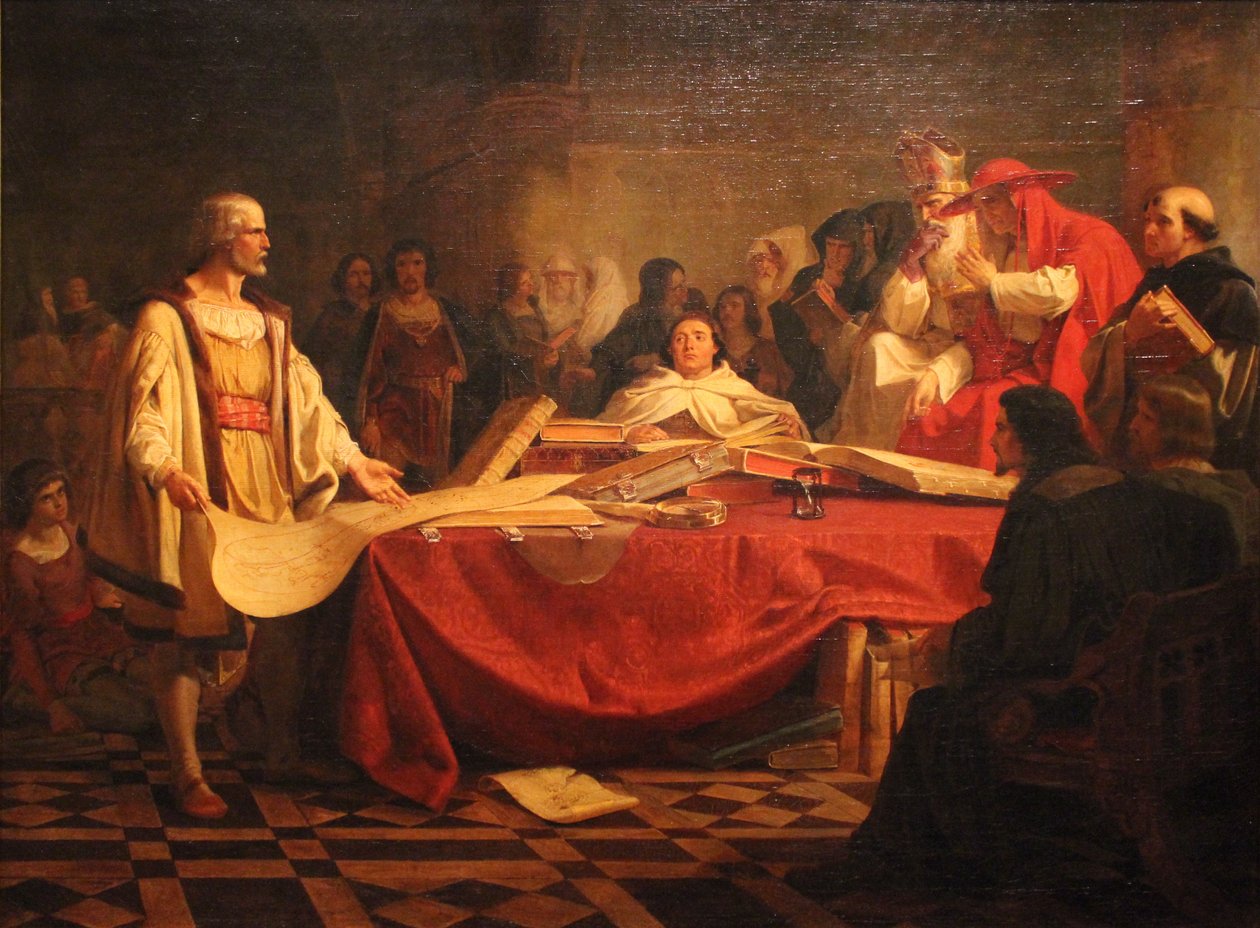 Christoph Kolumbus vor dem Rat von Salamanca von Emanuel Gottlieb Leutze