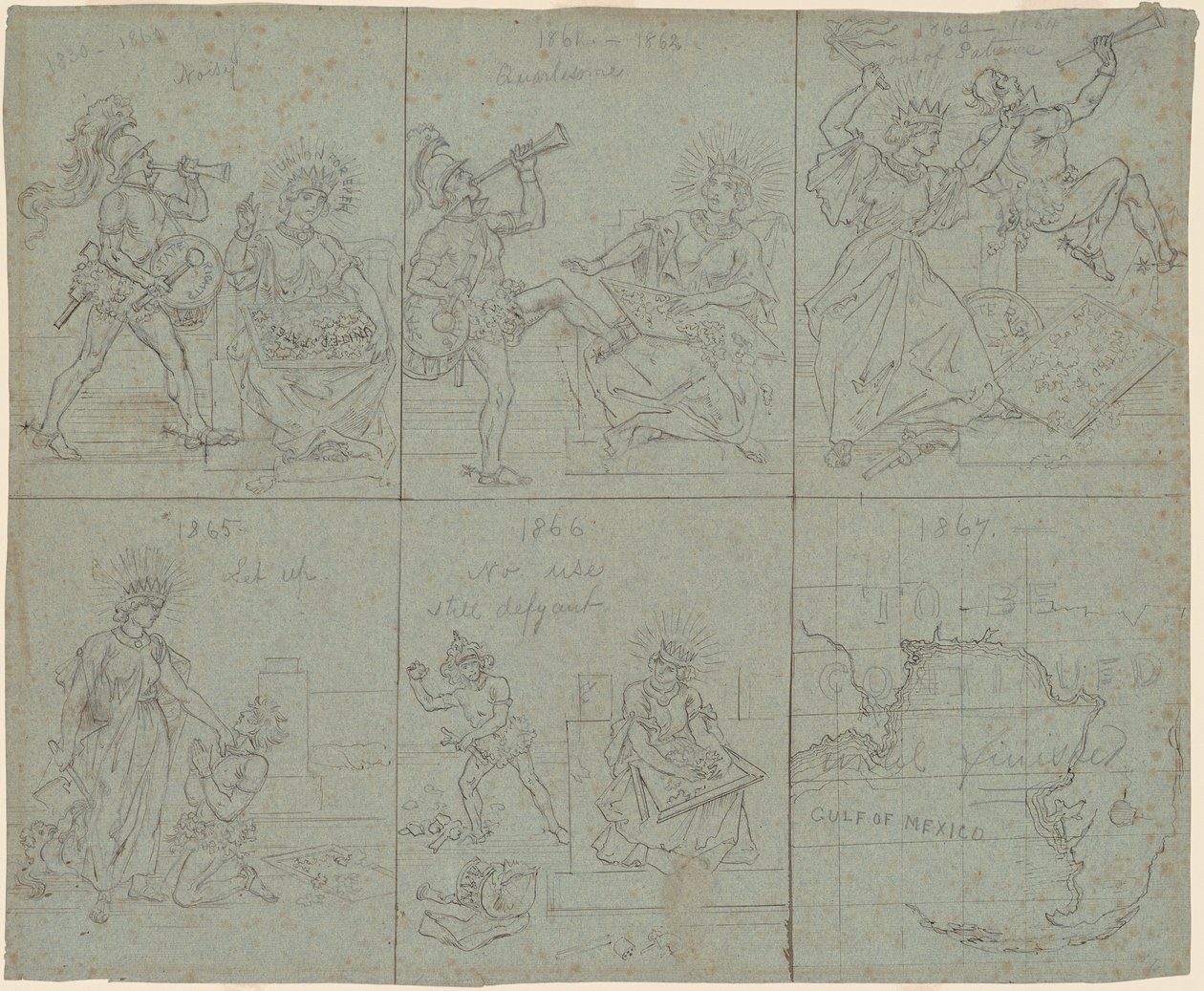 Politische Karikatur des amerikanischen Bürgerkriegs von Emanuel Gottlieb Leutze
