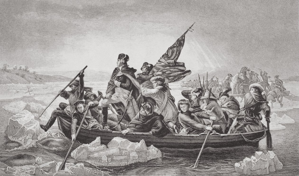 Washington überquert den Delaware in der Nähe von Trenton, New Jersey, Weihnachten 1776, aus 