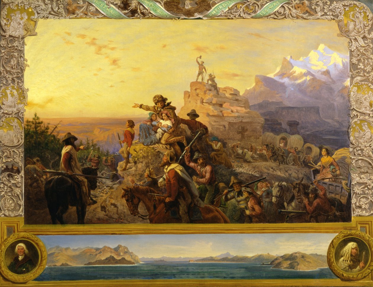 Westwärts zieht der Lauf des Imperiums (Wandbildstudie, U.S. Capitol) von Emanuel Gottlieb Leutze