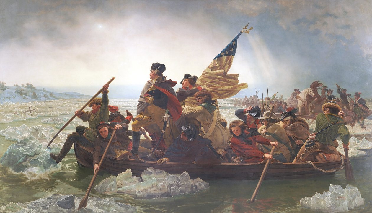 Washington überquert den Delaware; Weihnachten 1776 von Emanuel Gottlieb after Leutze