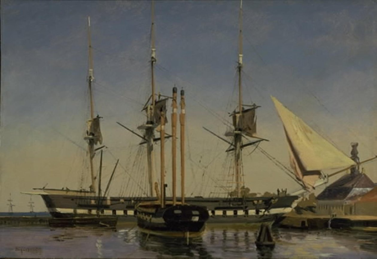 Die Fregatte "Niels Juel" in der Nähe der Hauptwache auf Nyholm von Emanuel Larsen