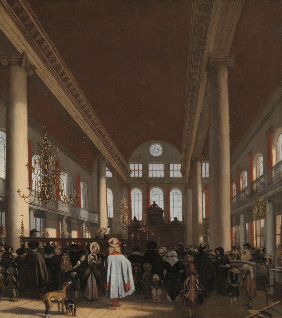 Innenansicht der Portugiesischen Synagoge in Amsterdam von Emanuel de Witte