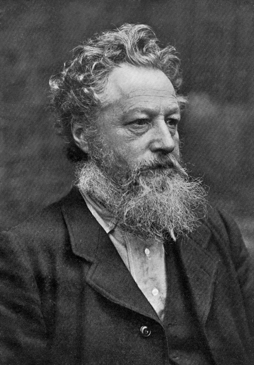 William Morris, englischer Künstler, Schriftsteller, sozialistischer Aktivist und Pionier des Ökosozialismus, 1911 von Emery Walker
