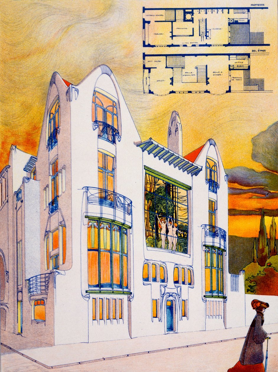Hausentwurf, ca. 1905-6 von Emiel van Averbeke