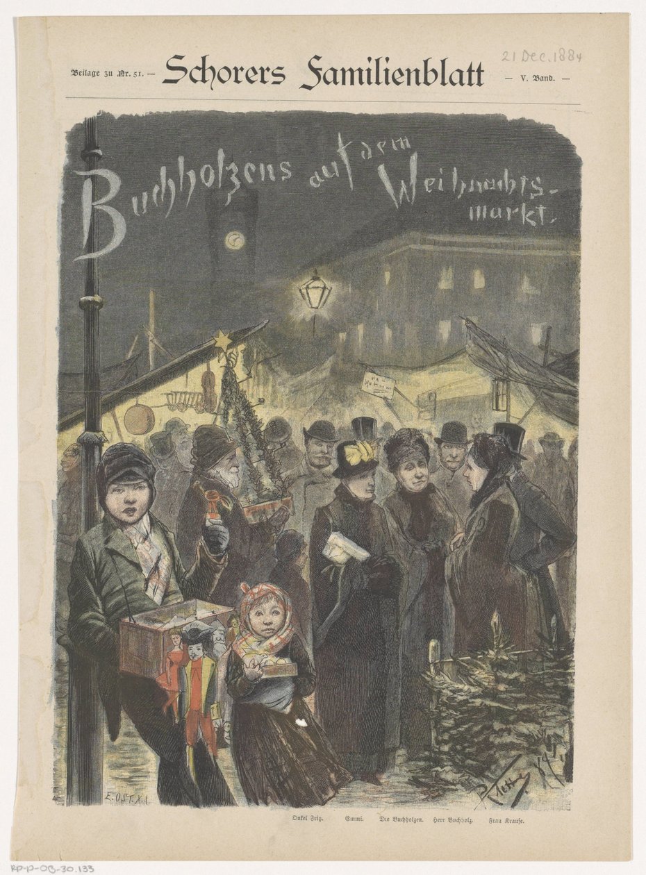Familie Buchholz auf dem Weihnachtsmarkt von Emil Ost