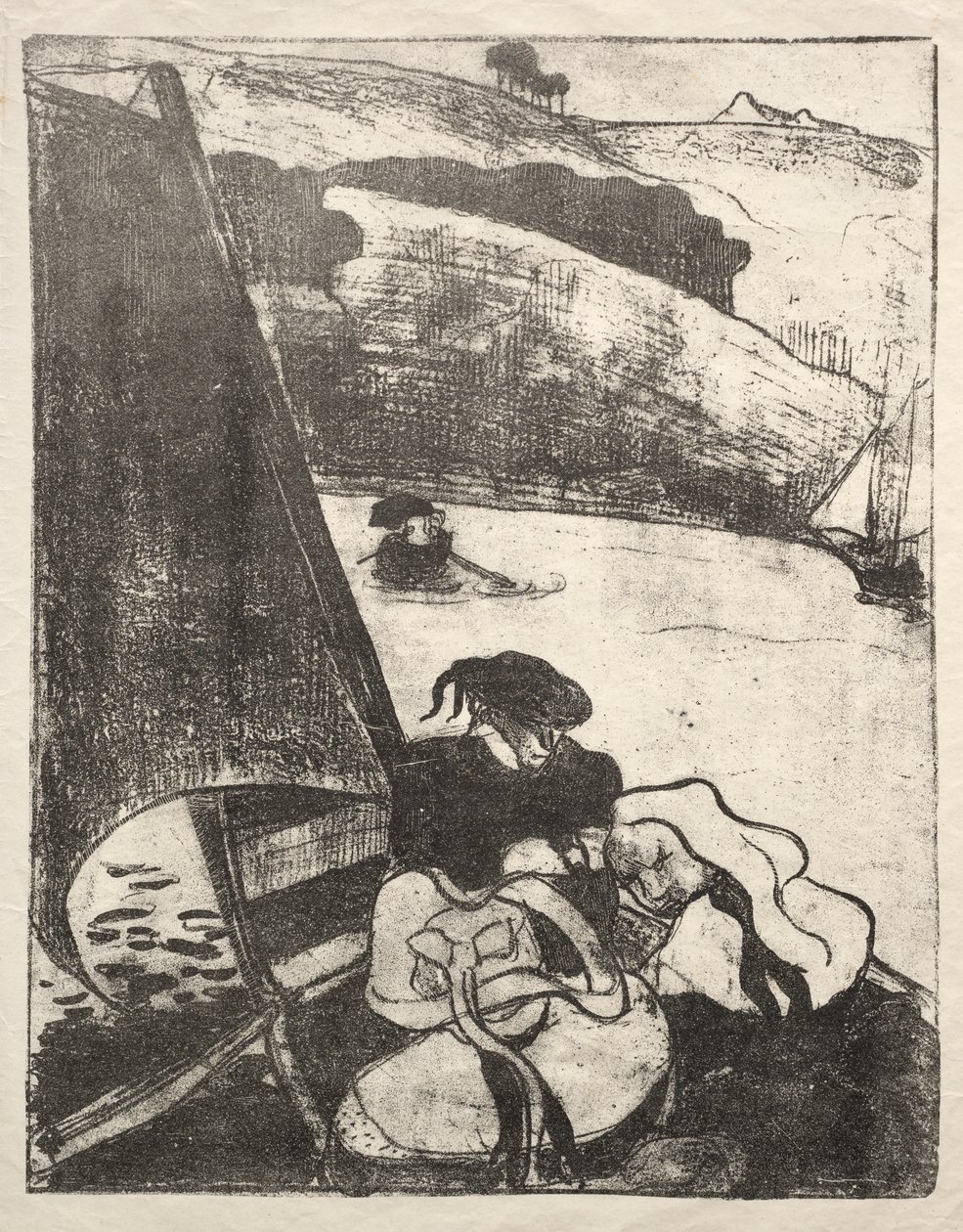 Les Bretonneries: Die Rückkehr von der Wallfahrt (Le Retour du Pardon) von Emile Bernard