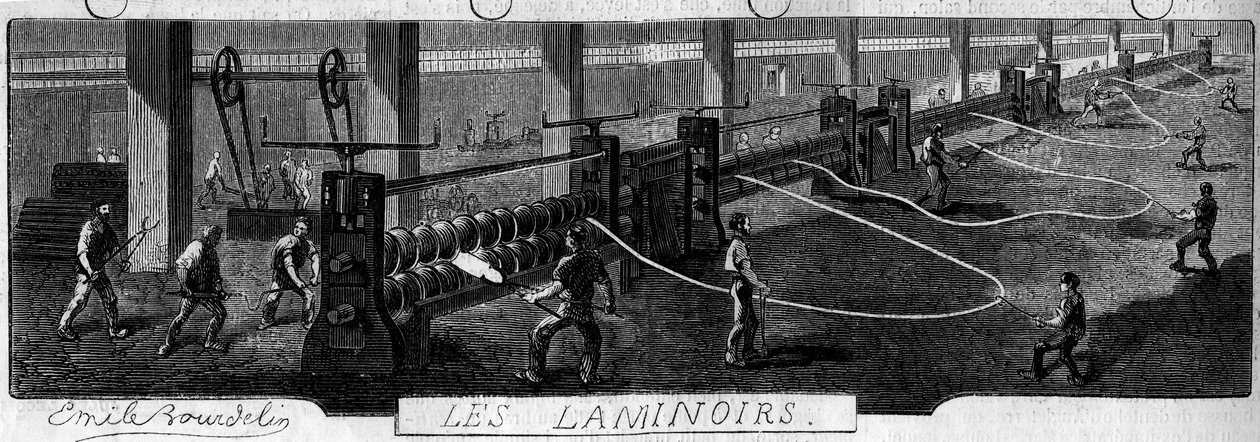Forges de la Franche Comté: Walzwerke. Fabrik von Fraisans, Jura (39) von Emile Bourdelin