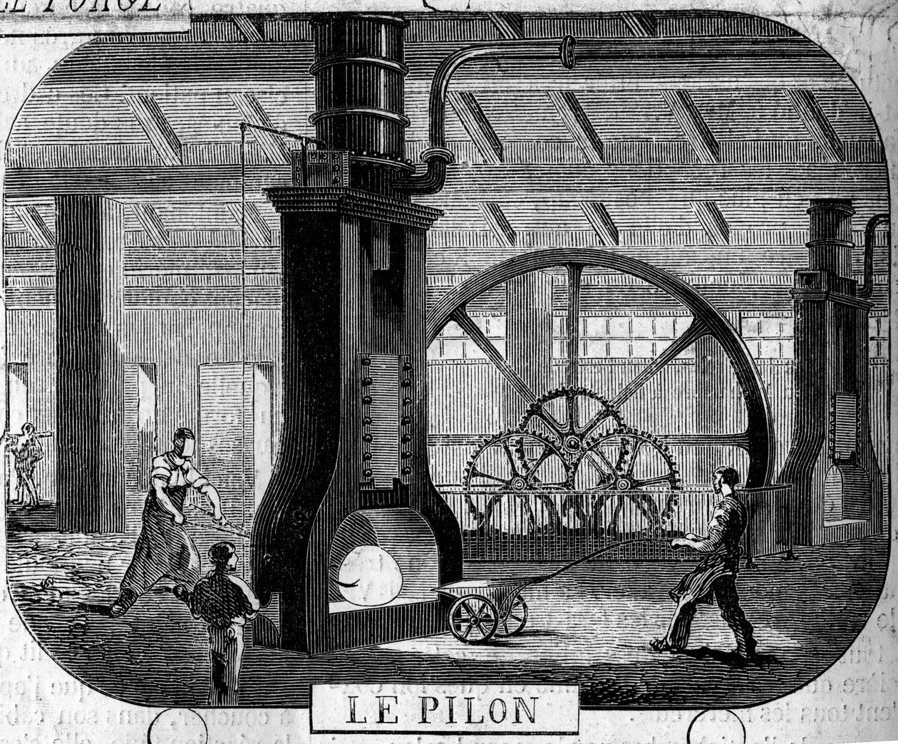 Forges de la Franche Comté: der Stößel. Fabrik von Fraisans, Jura (39) von Emile Bourdelin