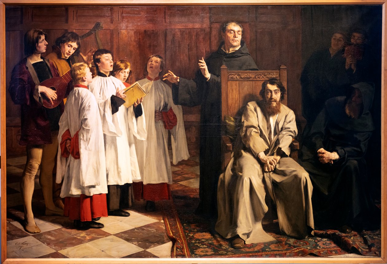 Emile Wauters. Hugo van der Goes im Roten Kloster. 1872. (Öl auf Leinwand) von Emile Charles Wauters