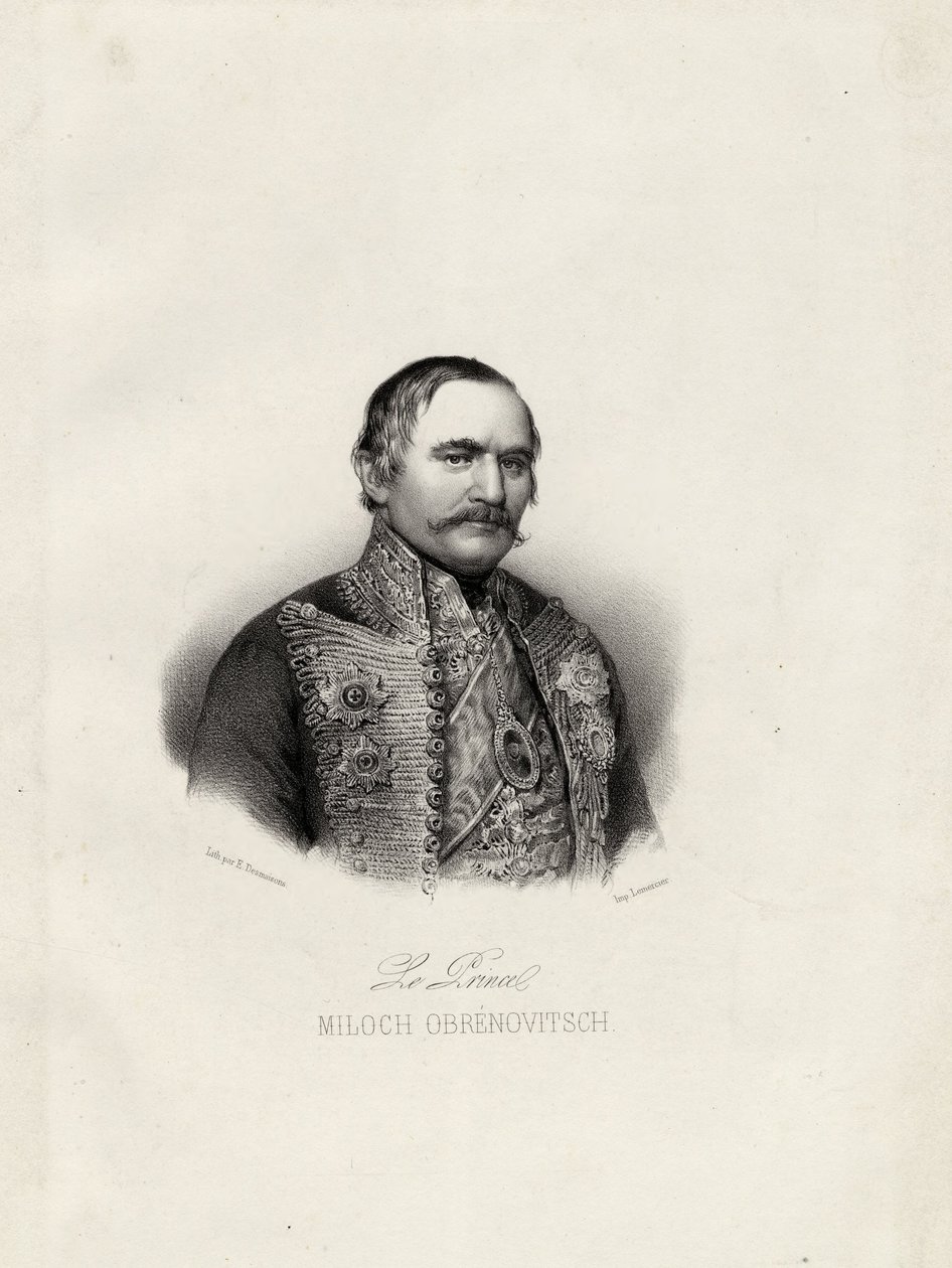Milo Obrenovic I., Fürst von Serbien, um 1838 von Emile Desmaisons