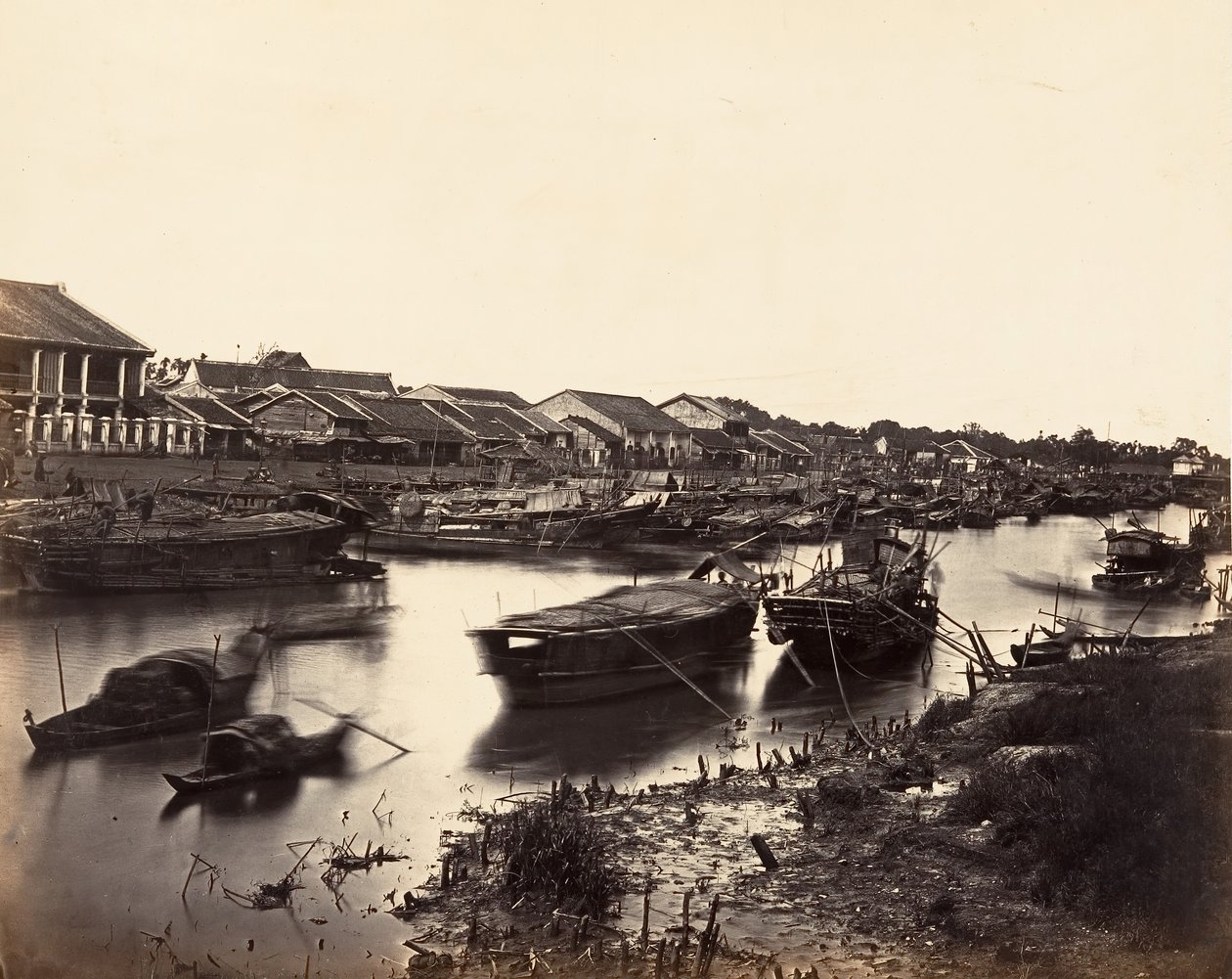 Vue de la Ville Chinoise Cholen Feuille No. 5, Saïgon, Cochinchine, 1866 von Emile Gsell
