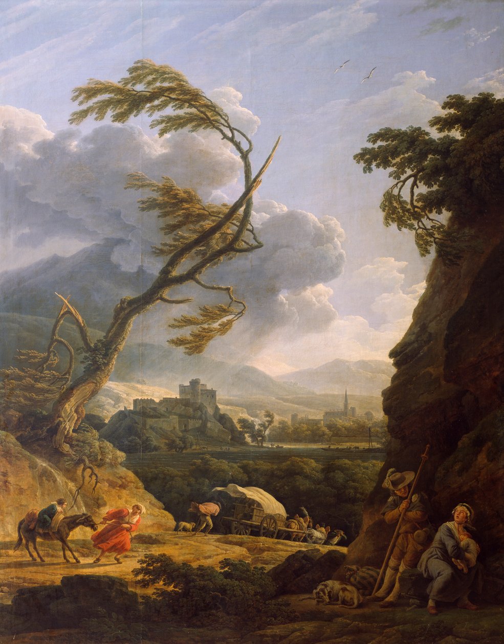 Mittag auf der Erde, Windstoß von Emile Jean Horace Vernet