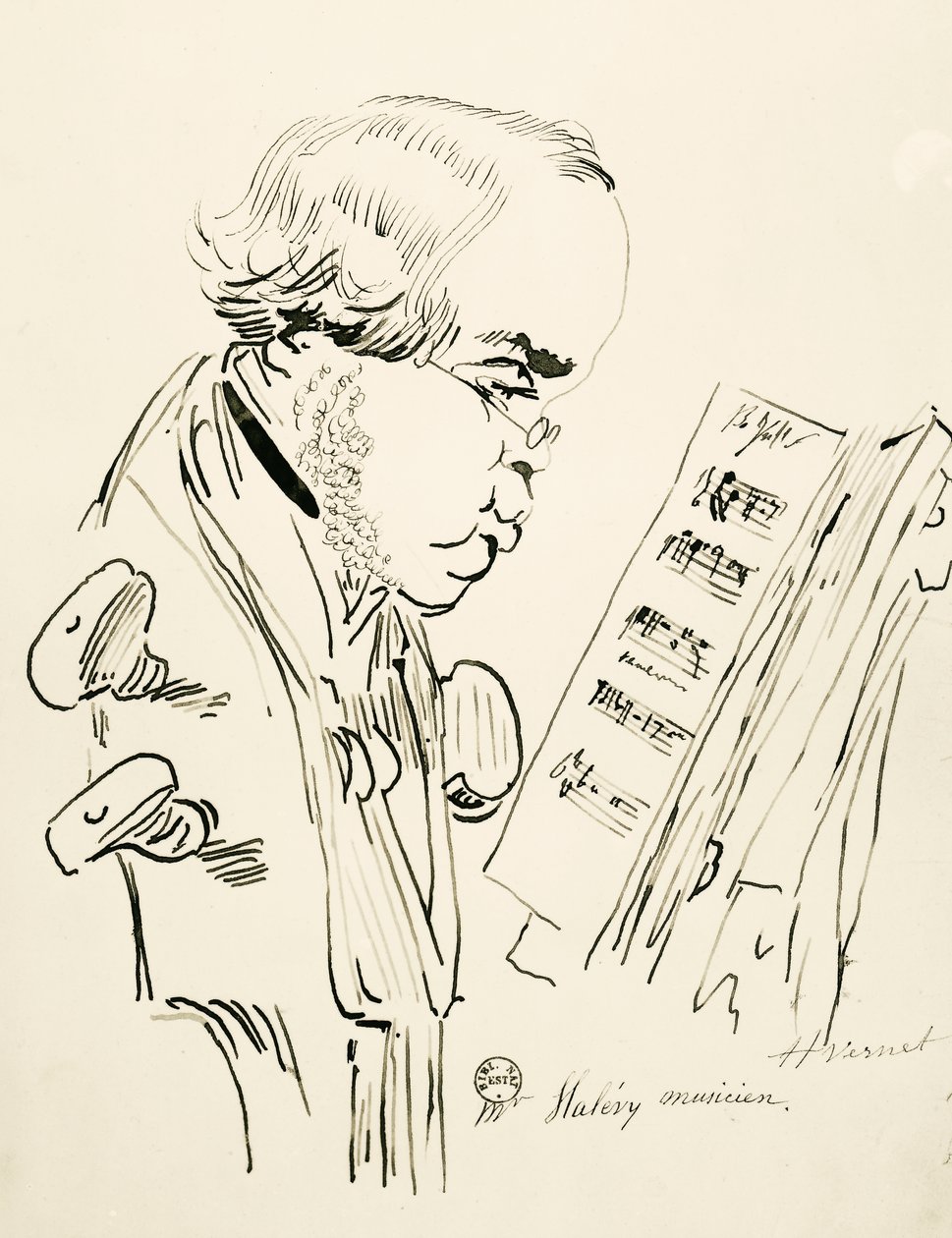 Porträt von Jacques Fromental Elie Levy, bekannt als Halevy von Emile Jean Horace Vernet