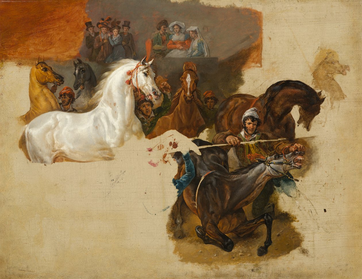 Rennen der reiterlosen Pferde, ca. 1820 von Emile Jean Horace Vernet