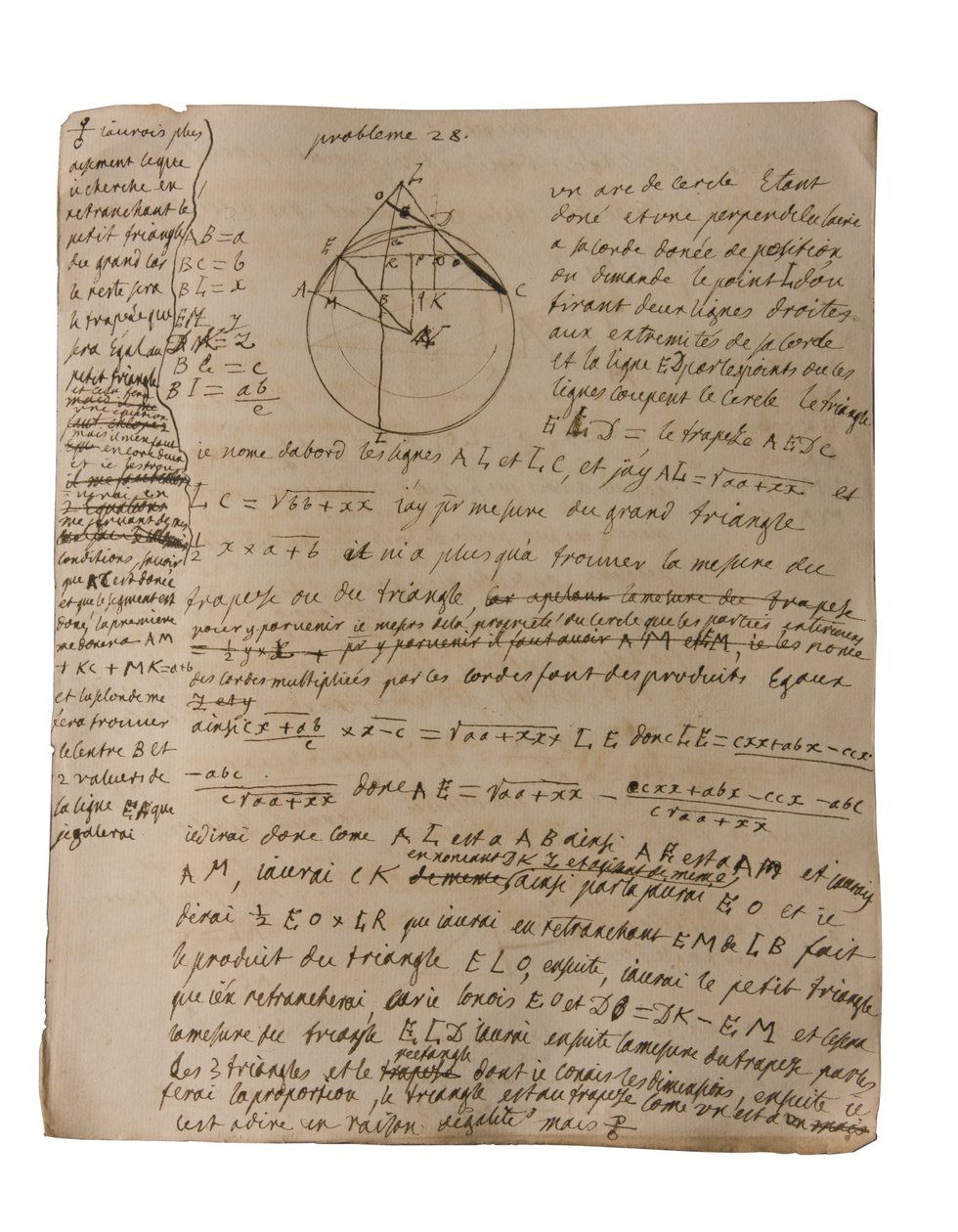 Probleme in Geometrie und Mathematik, um 1735-1740 von Emilie du Chatelet