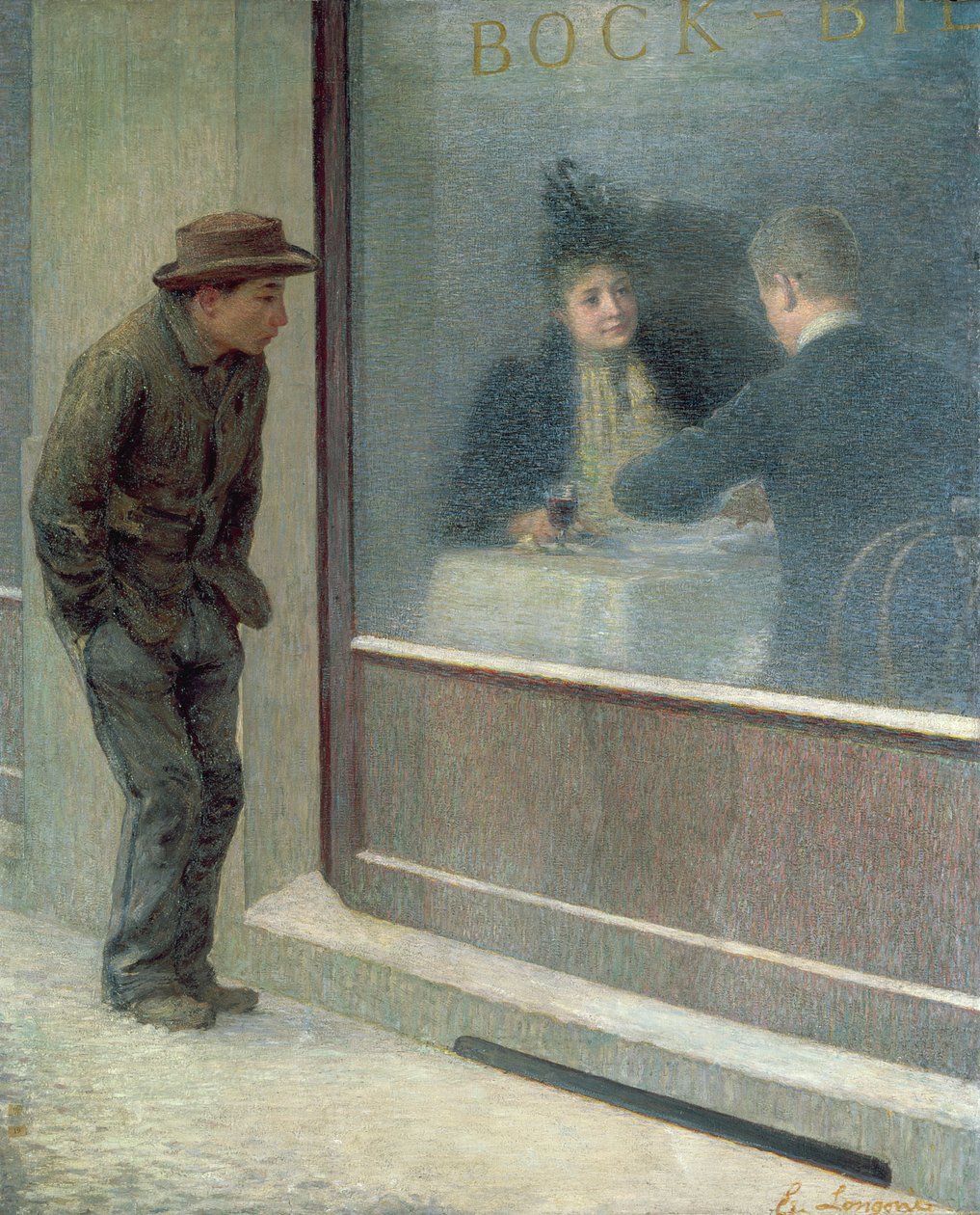Reflexionen eines hungernden Mannes oder soziale Kontraste, 1894 von Emilio Longoni