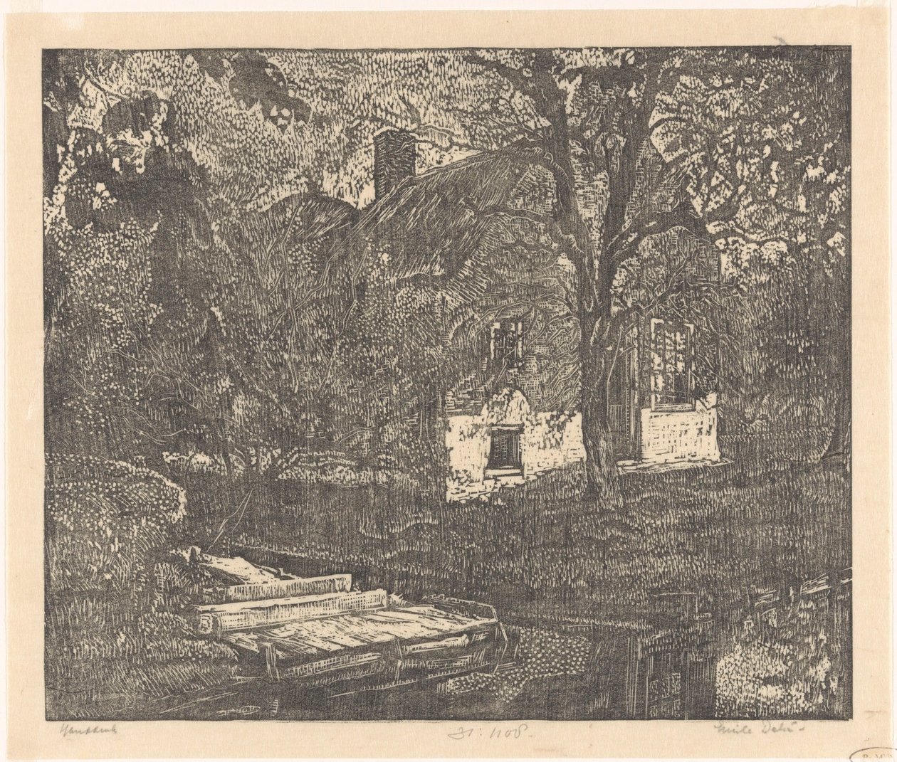 Bauernhof am Wasser von Emilius Wilhelmus Dehé (signed by artist)