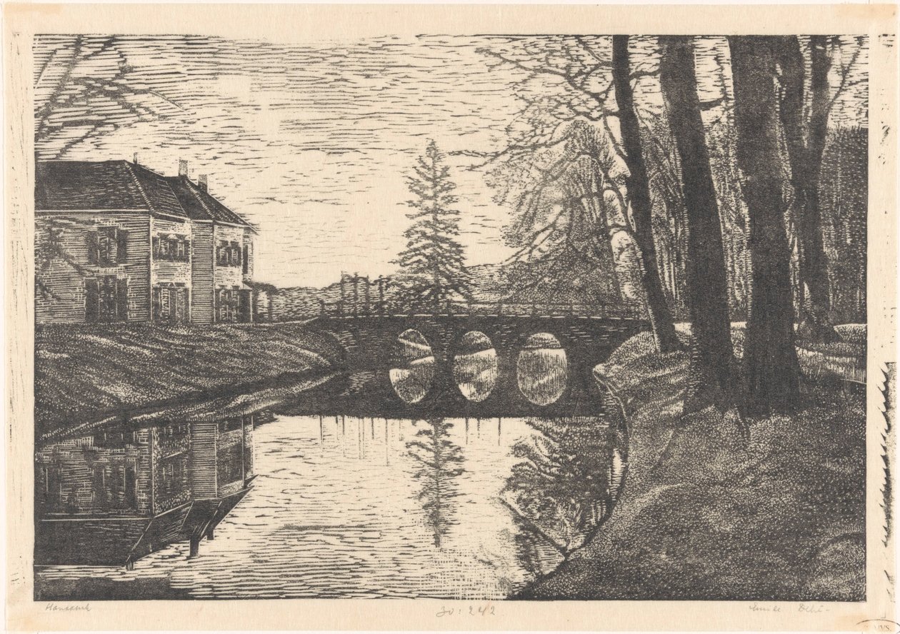Alter Hof in Bergen von Emilius Wilhelmus Dehé (signed by artist)