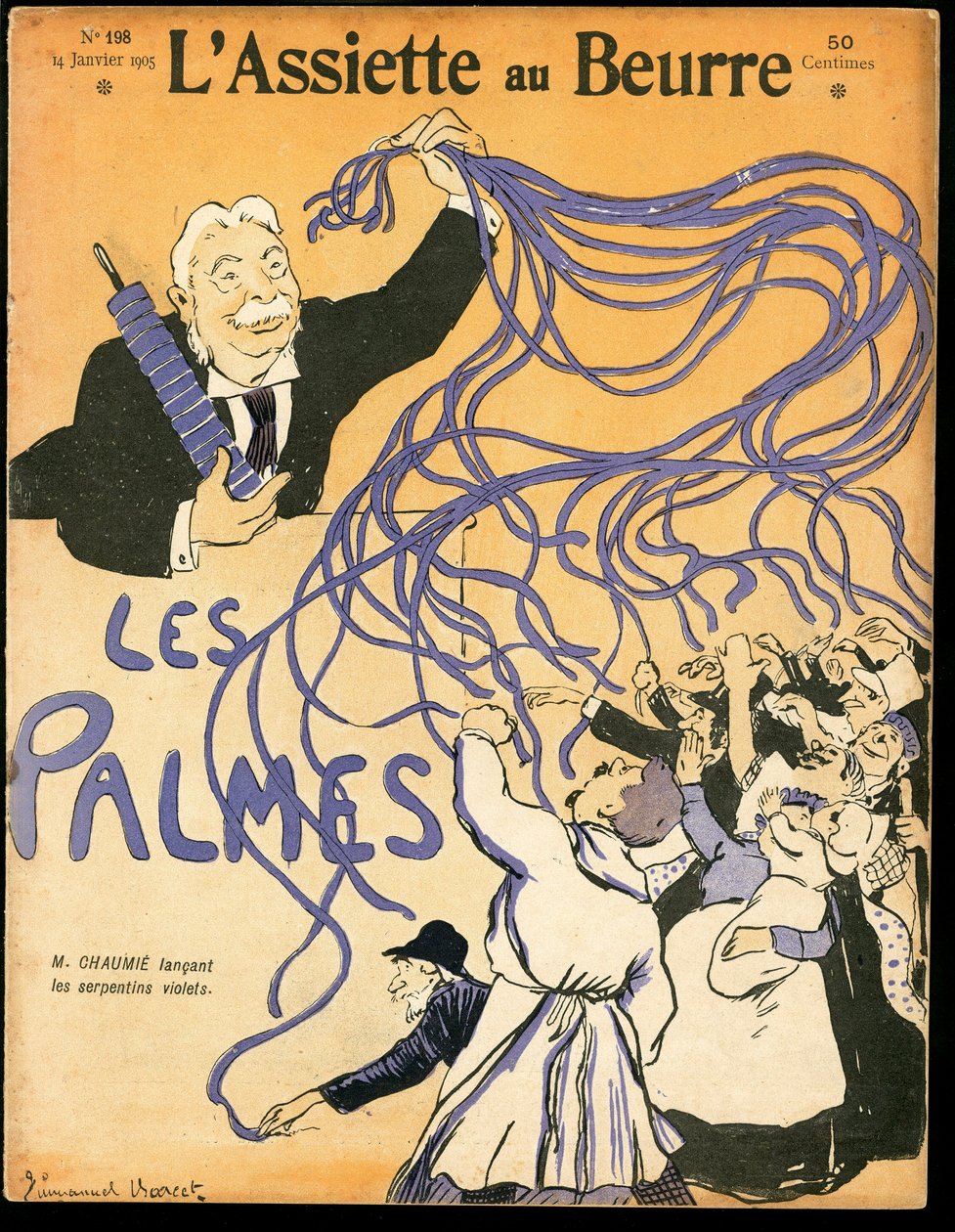 Titelblatt von „Der Butterteller“, Satirisch in Farben von Emmanuel Barcet