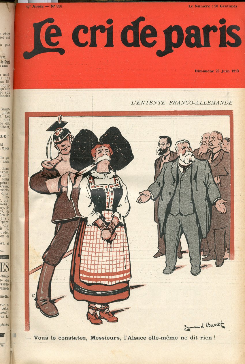 Titelblatt von „Le Cri de Paris“, Satirisch in Farben von Emmanuel Barcet