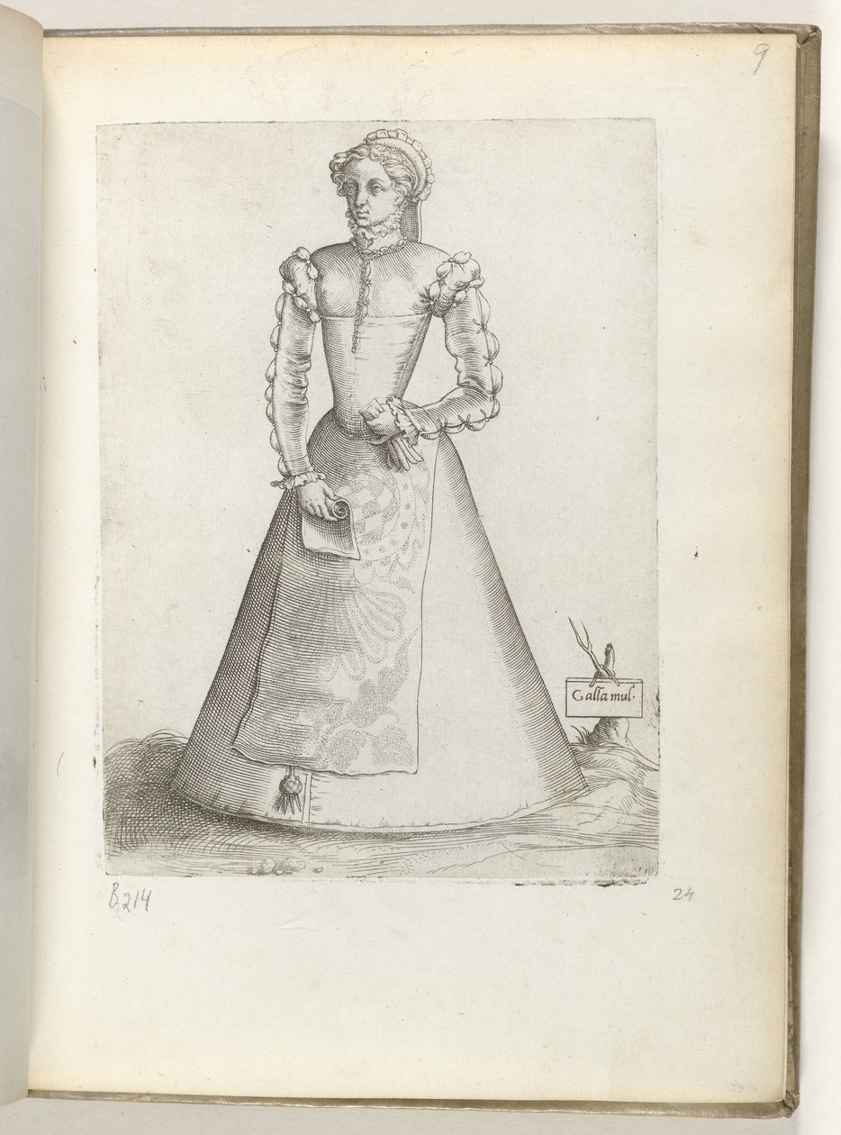 Galla Frau (Eine verheiratete Frau aus Frankreich, gekleidet nach der Mode um 1550) von Enea Vico