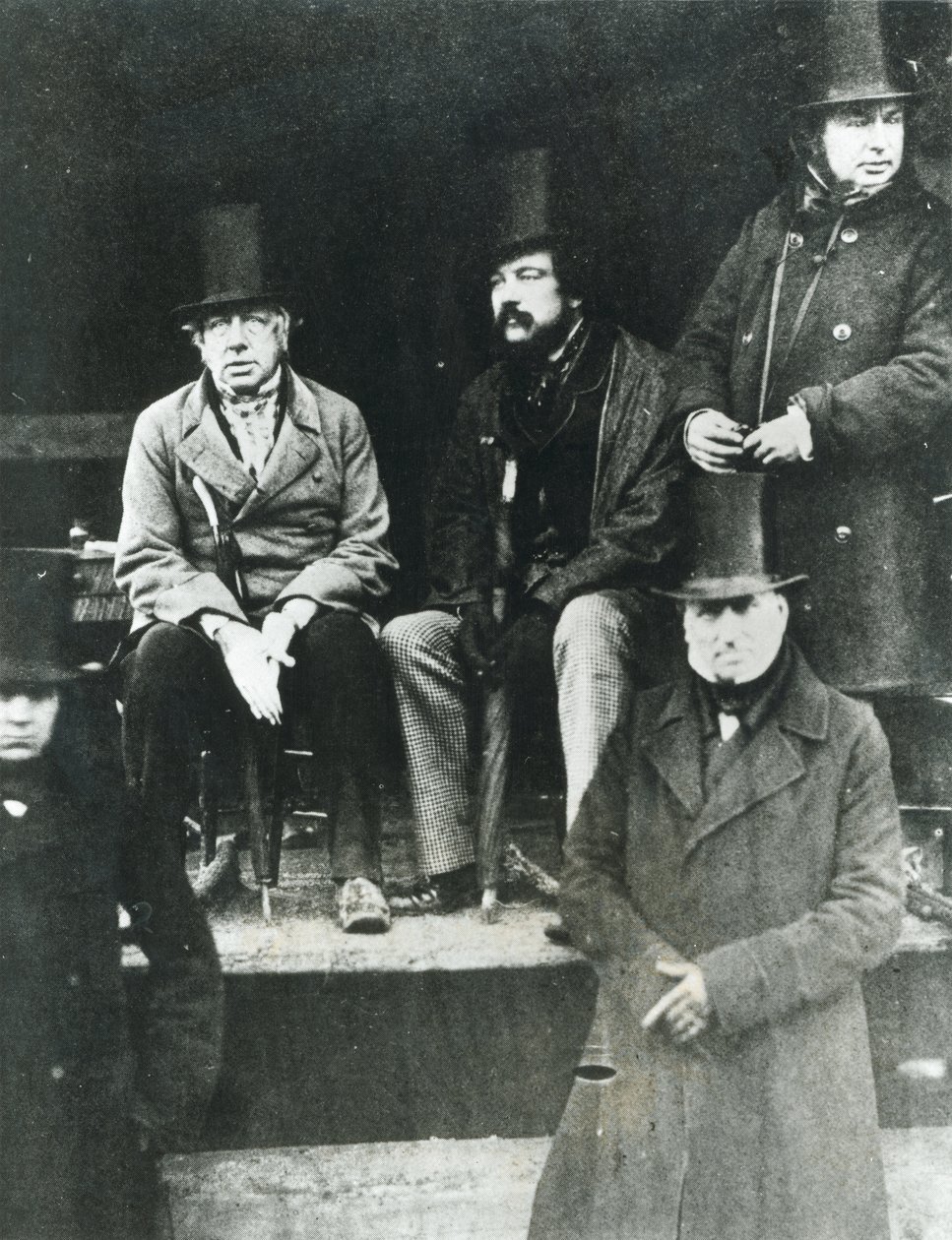 Von links nach rechts, Lord Paget, Lord Carlisle und Isambard Kingdom Brunel von English Photographer