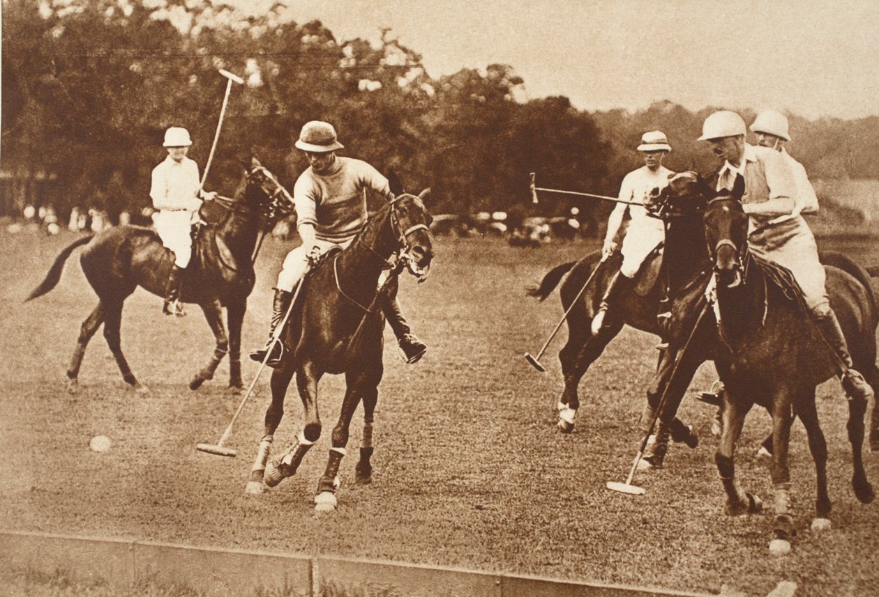 König Edward spielt Polo auf Long Island, New York, 1930er Jahre von English Photographer