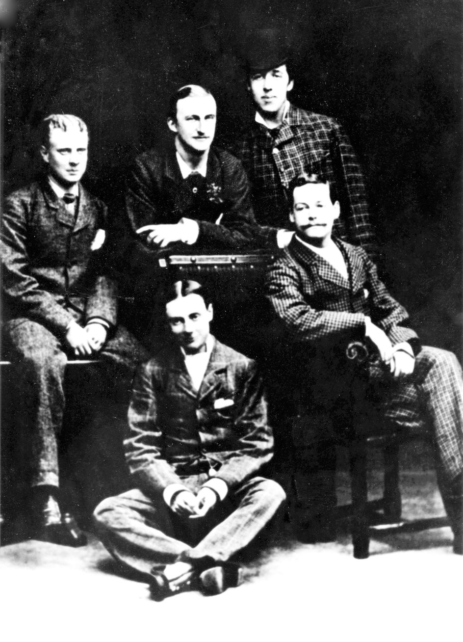 Oscar Wilde mit einer Gruppe von Madgalen-Freunden, 1876 von English Photographer
