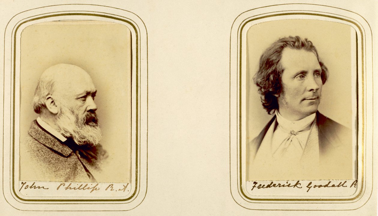 Porträts von John Phillip und Frederick Goodall (Sepia-Foto) von English Photographer
