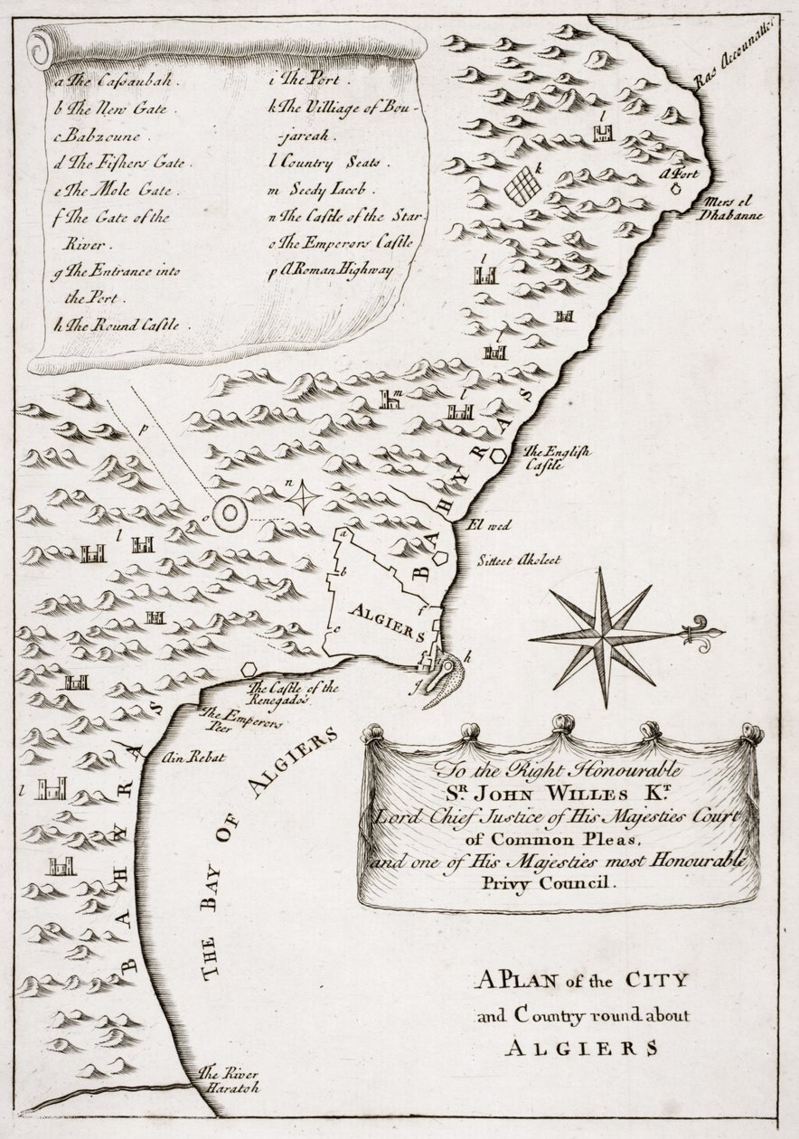 Ein Plan der Stadt und des Landes um Algier von English School